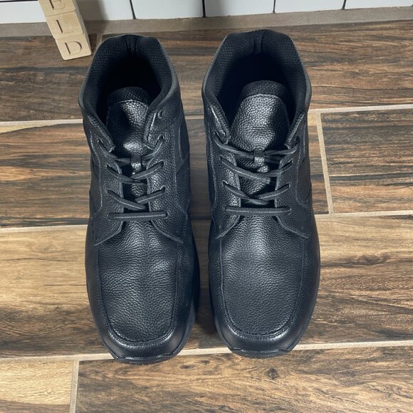 Orthofeet Highline Mens Size 14 Wide 2E Shoes Black Leather Padded Lace Up Boots